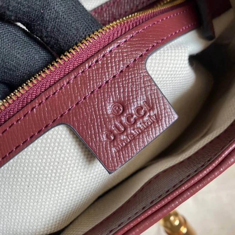 Kitlife W28cm x H Gucci Jackie 1961 Small Shoulder Bag in Burgundy GG Canvas