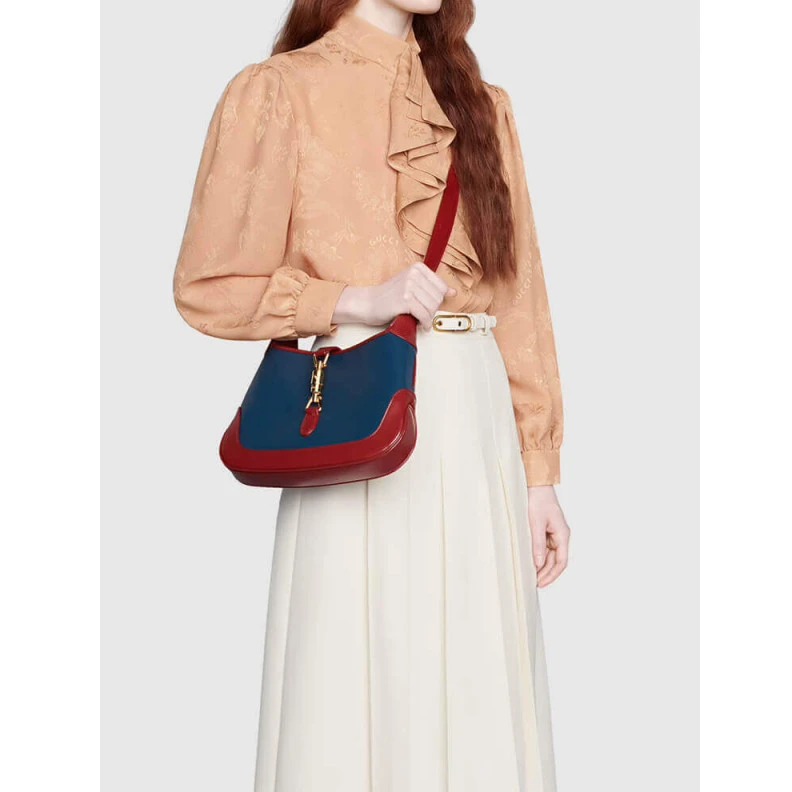 Navy leat Gucci Jackie 1961 Small Shoulder Bag in Navy Leather