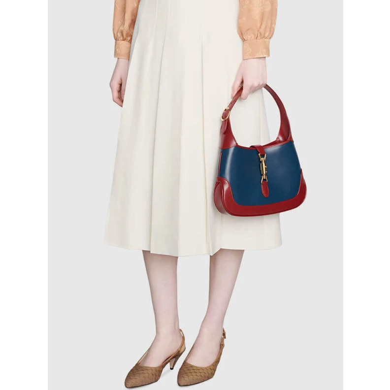 Replica bag Navy leat Gucci Jackie 1961 Small Shoulder Bag in Navy Leather