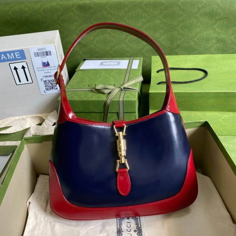 Replica bag Navy leat Gucci Jackie 1961 Small Shoulder Bag in Navy Leather