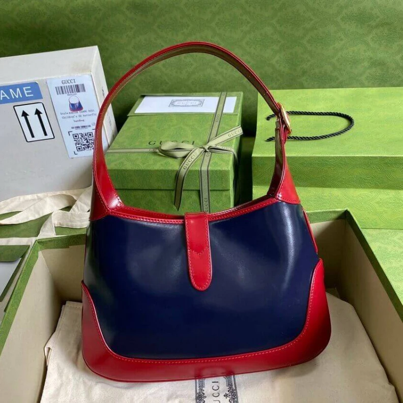 Replica bag Navy leat Gucci Jackie 1961 Small Shoulder Bag in Navy Leather