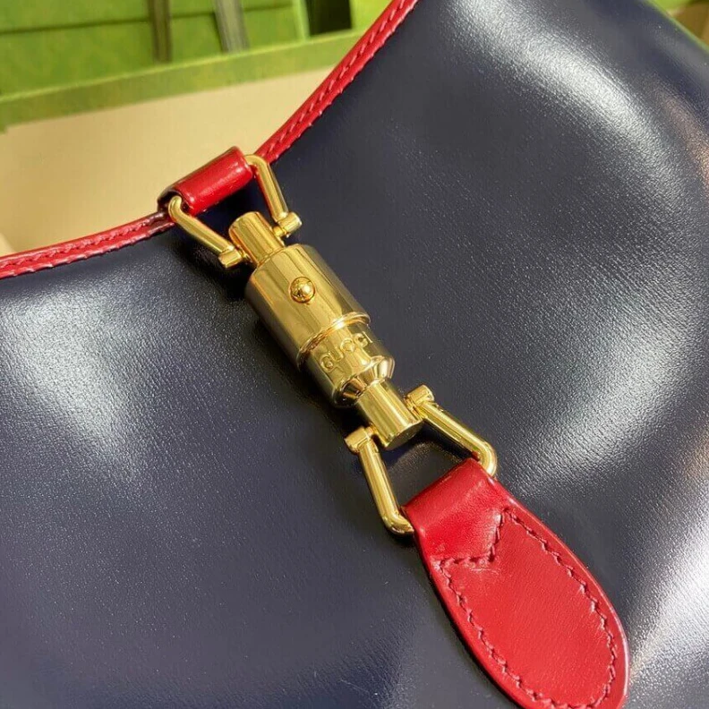 Replica bag Navy leat Gucci Jackie 1961 Small Shoulder Bag in Navy Leather