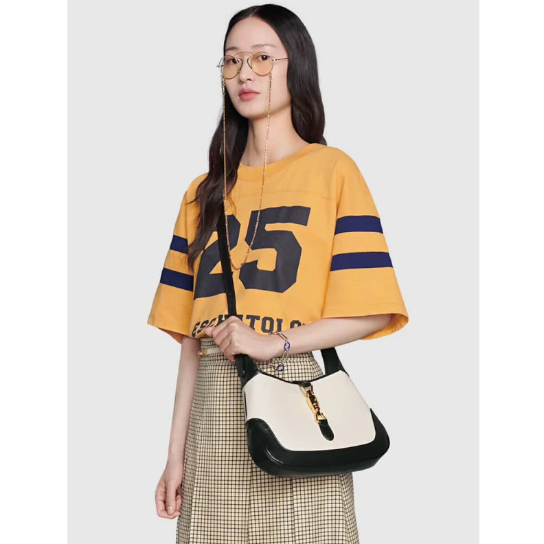 Kitlife Cotton li Gucci Jackie 1961 Small Shoulder Bag in White Leather