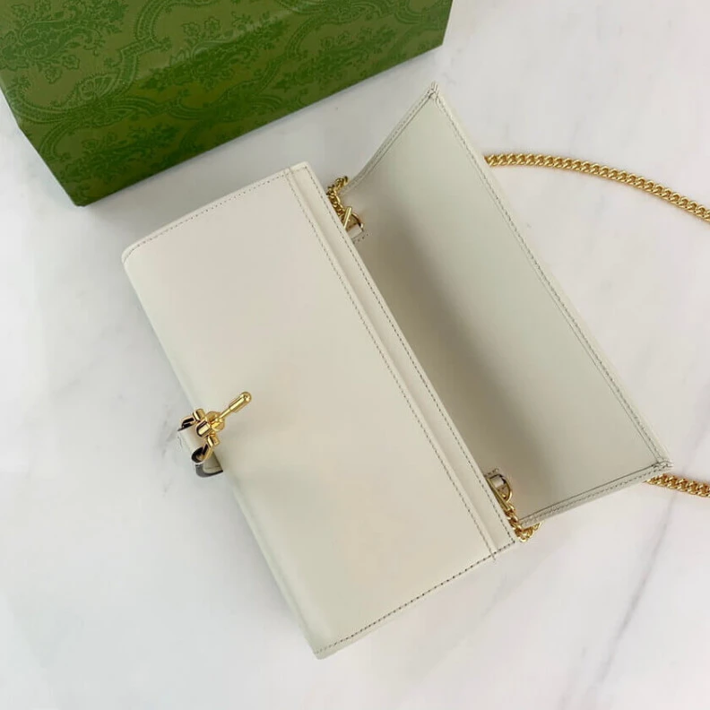Kitlife ru The world Gucci Jackie 1961 White Calfskin Chain Wallet