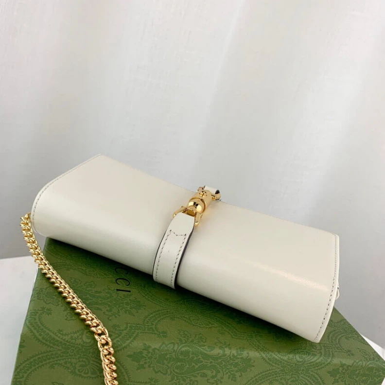 Kitlife ru The world Gucci Jackie 1961 White Calfskin Chain Wallet