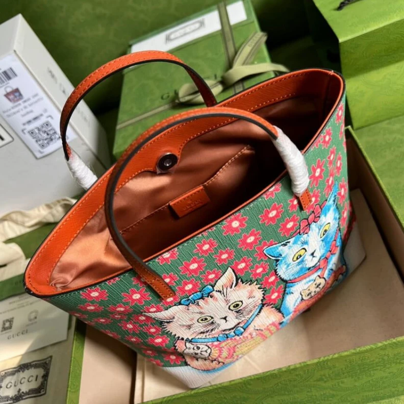 Lv belts replica Hypoaller Gucci Kitten Print Tote Bag