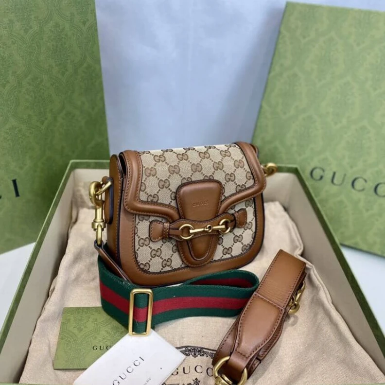 Kitlife ru Polished Gucci Lady Web Original GG Small Shoulder Bag Brown