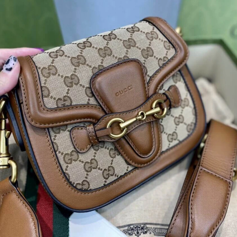 Kitlife ru Polished Gucci Lady Web Original GG Small Shoulder Bag Brown