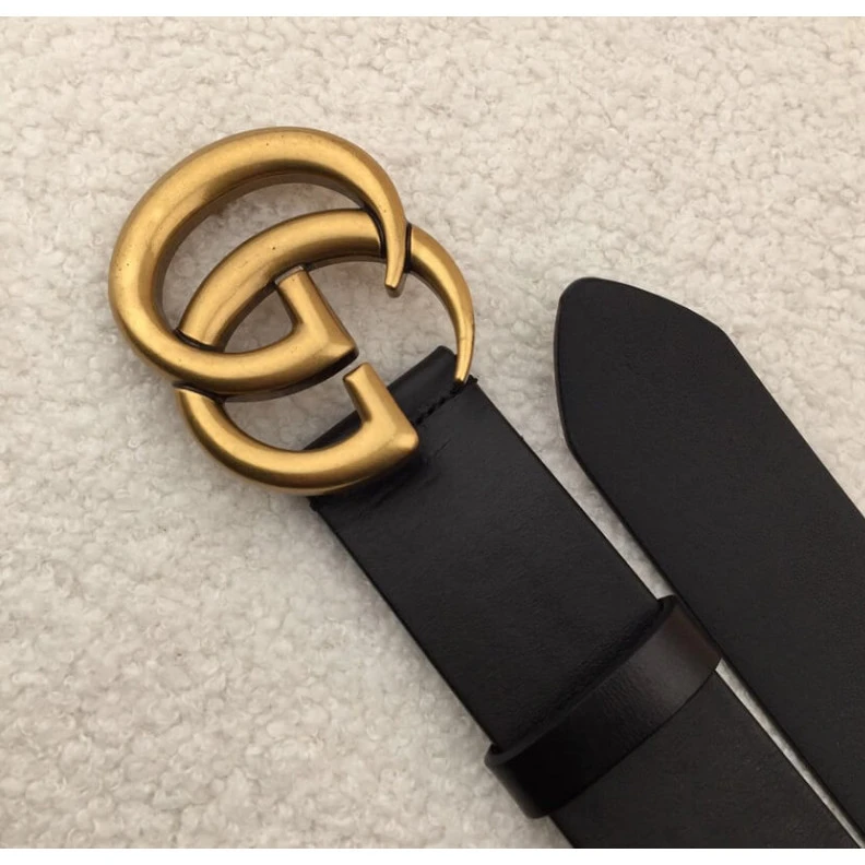 Top lv Cuir colo Gucci Leather Belt With Double G Brass Buckle