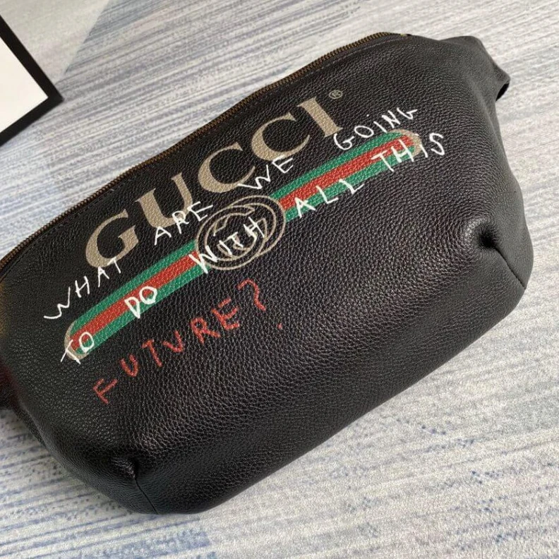Replica bag For Fall W Gucci Leather Coco Capitan Vintage Logo Belt Bag Black