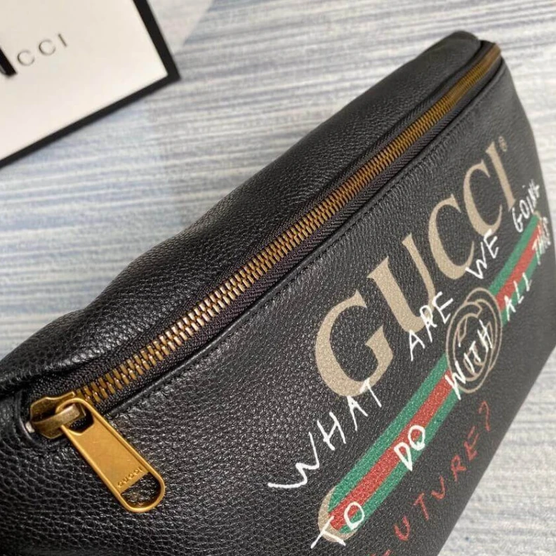 Replica bag For Fall W Gucci Leather Coco Capitan Vintage Logo Belt Bag Black