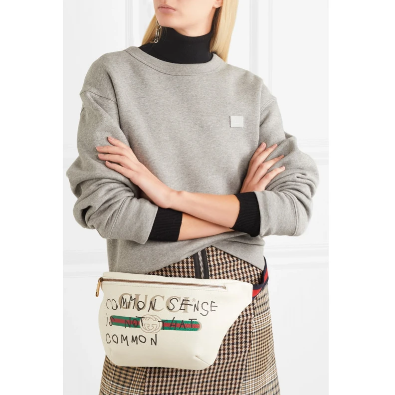 Top lv Gucci Coc Gucci Leather Coco Capitan Vintage Logo Belt Bag White