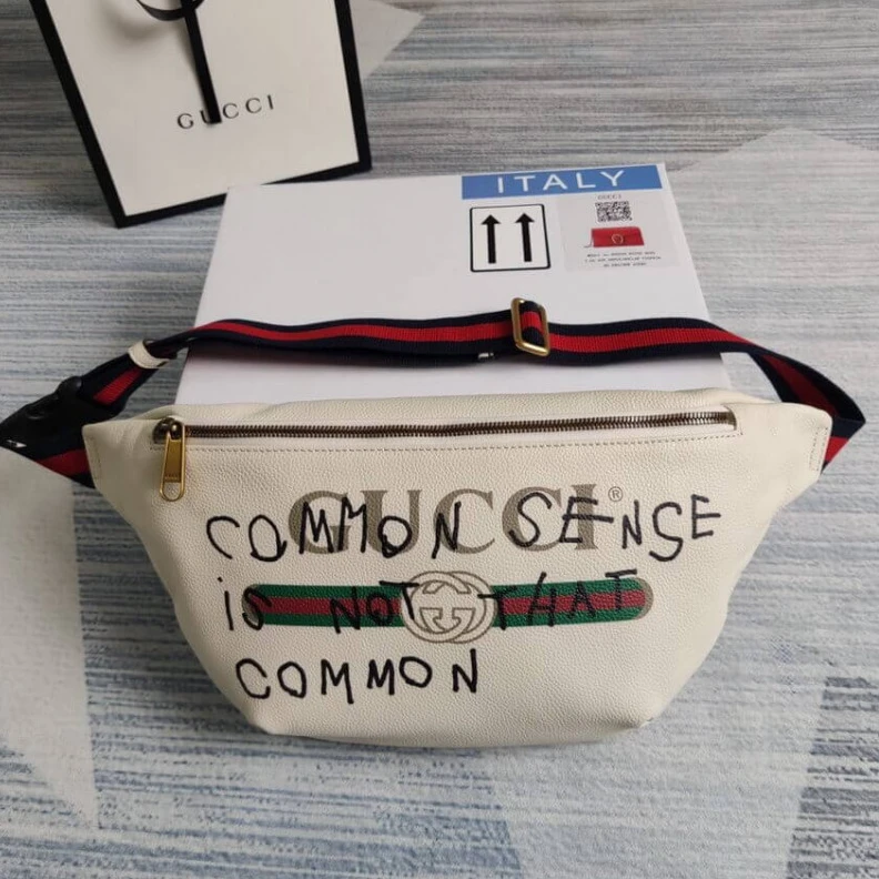 Top lv Gucci Coc Gucci Leather Coco Capitan Vintage Logo Belt Bag White