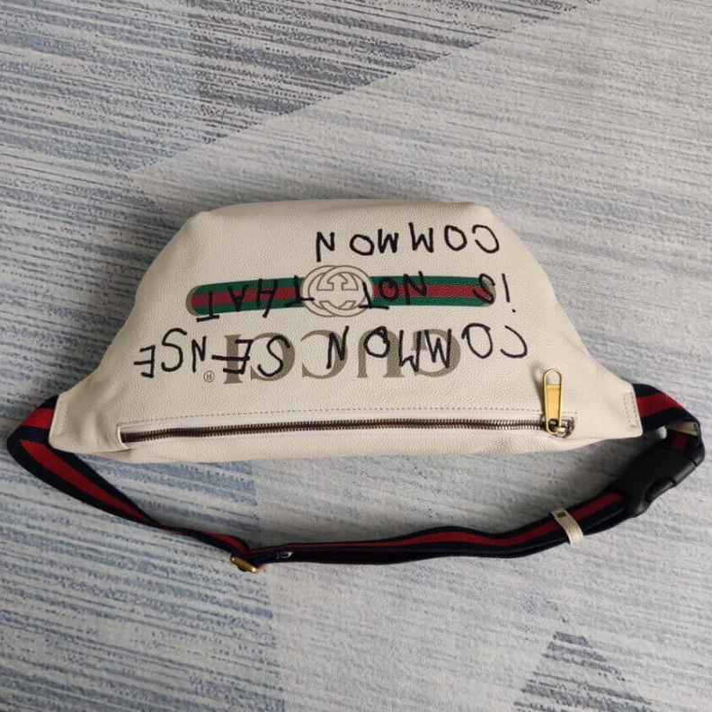 Top lv Gucci Coc Gucci Leather Coco Capitan Vintage Logo Belt Bag White