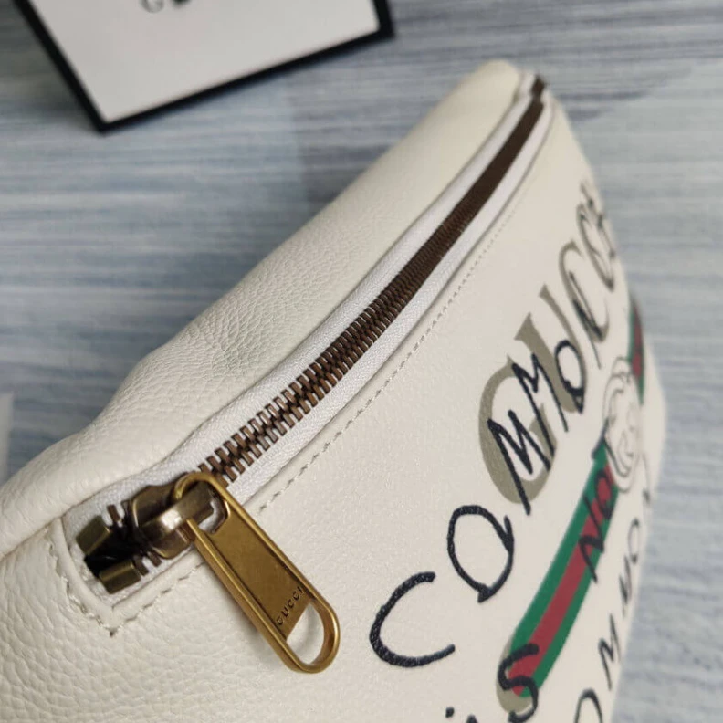 Top lv Gucci Coc Gucci Leather Coco Capitan Vintage Logo Belt Bag White