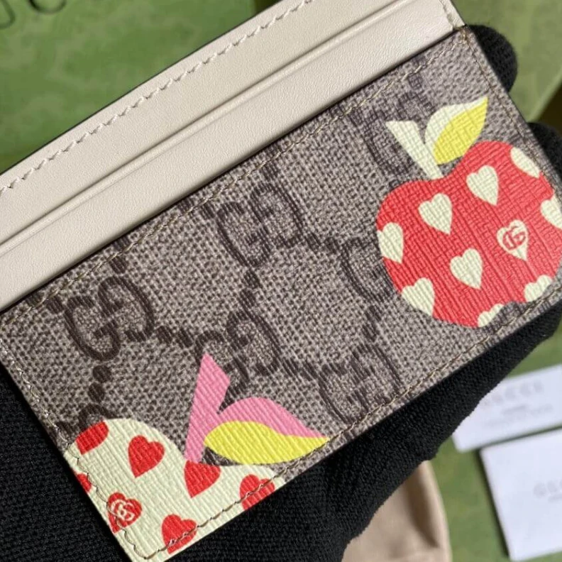 Replica bags lv Beige ebo Gucci Les Pommes Card Case Wallet 663923