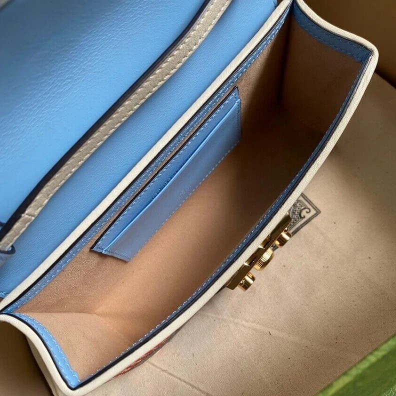 Lv belts replica Goldtoned Gucci Les Pommes Padlock Mini Bag Blue