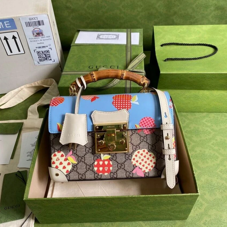 Lock clos Gucci Les Pommes Padlock Small Bag Blue