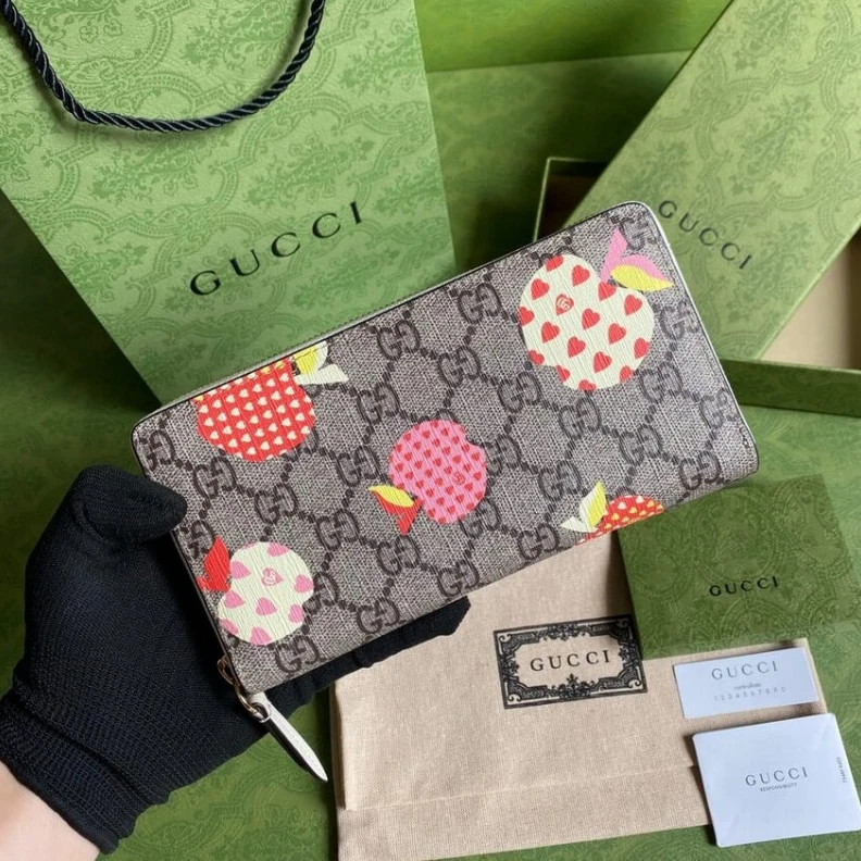 Kitlife Zip aroun Gucci Les Pommes Zip Around Wallet