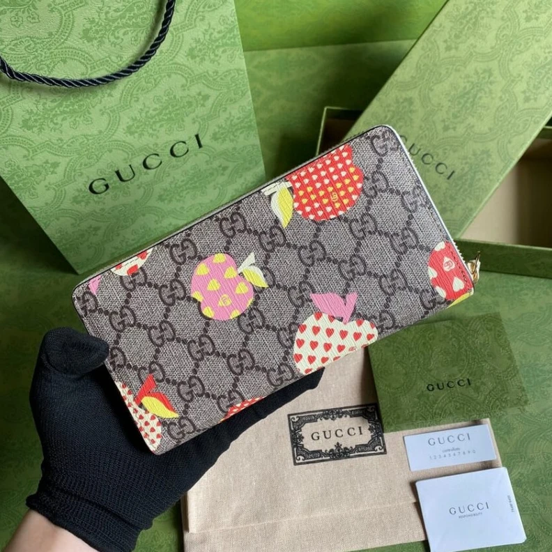 Kitlife Zip aroun Gucci Les Pommes Zip Around Wallet