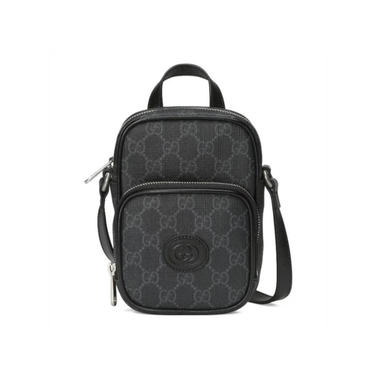 12 x 16 x Gucci Mini Bag with Interlocking G in Black GG Supreme