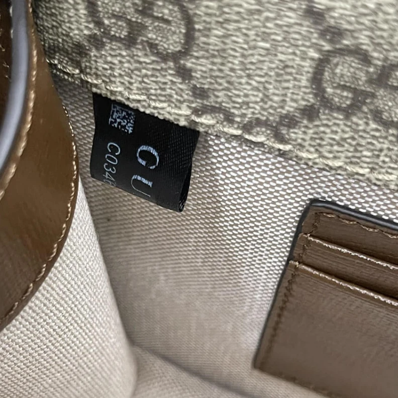 Kitlife Beige and Gucci Mini Shoulder Bag with Interlocking G in GG Supreme