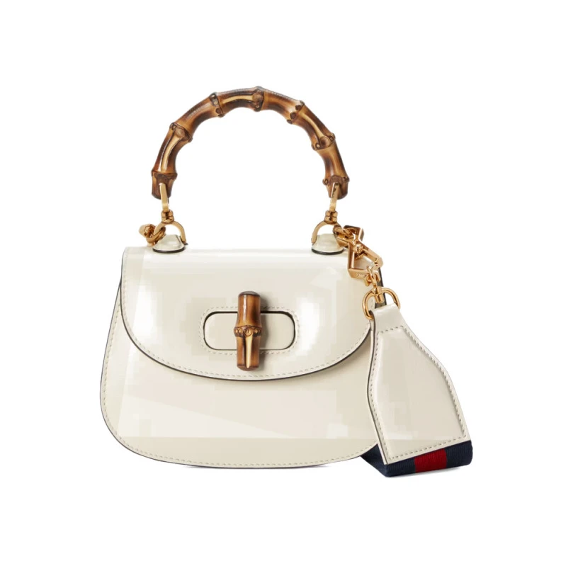 Gucci Mini Top Handle Bag with Bamboo White