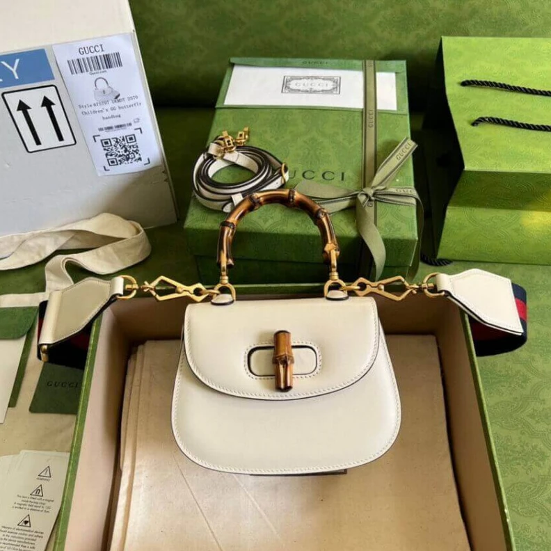 Kitlife ru Gucci Mini Top Handle Bag with Bamboo White