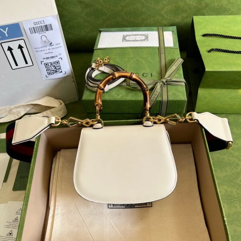 Kitlife ru Gucci Mini Top Handle Bag with Bamboo White