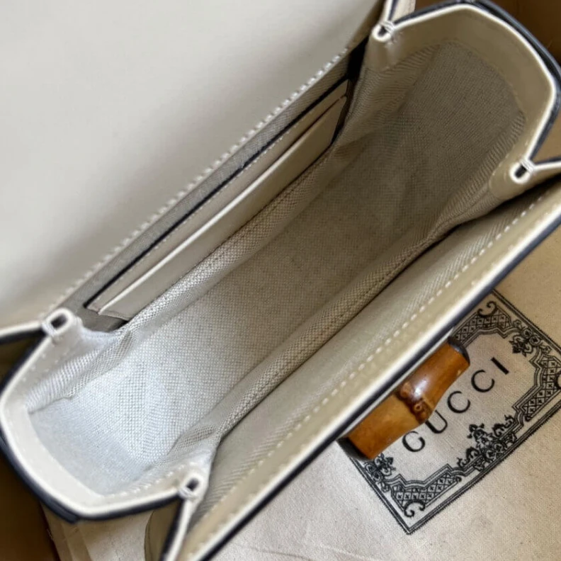 Kitlife ru Gucci Mini Top Handle Bag with Bamboo White