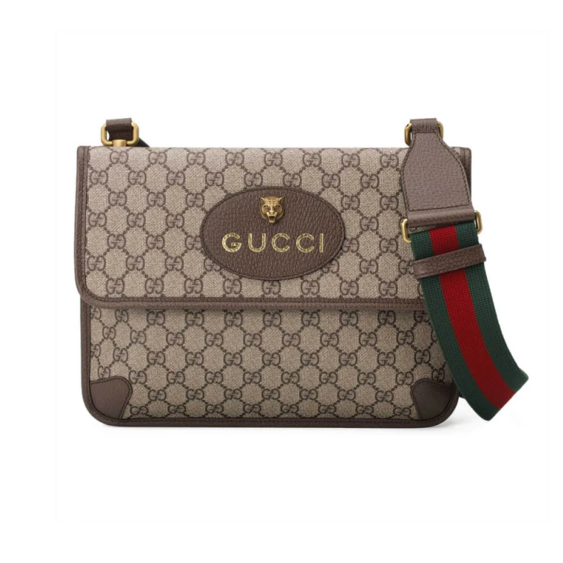 Brown lea Gucci Neo Vintage Messenger Bag