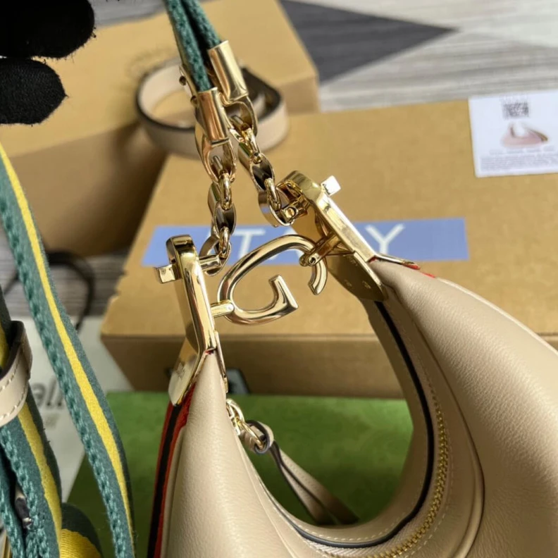 Top lv Gucci Oatmeal Leather Attache Small Shoulder Bag