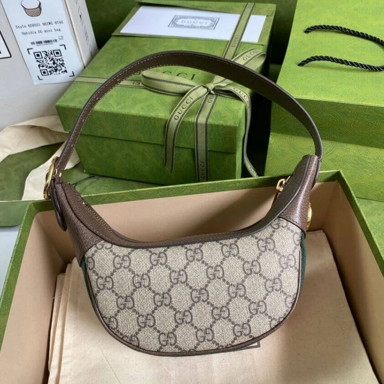Replica bags Adjustabl Gucci Ophidia GG Mini Bag Coffee