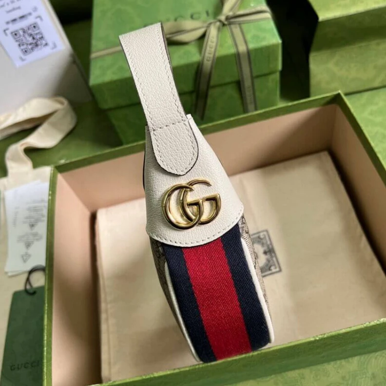 Replica bags Adjustabl Gucci Ophidia GG Mini Bag White