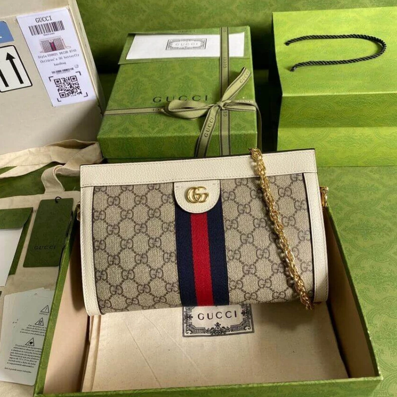 Interior Gucci Ophidia GG Small Shoulder Bag White