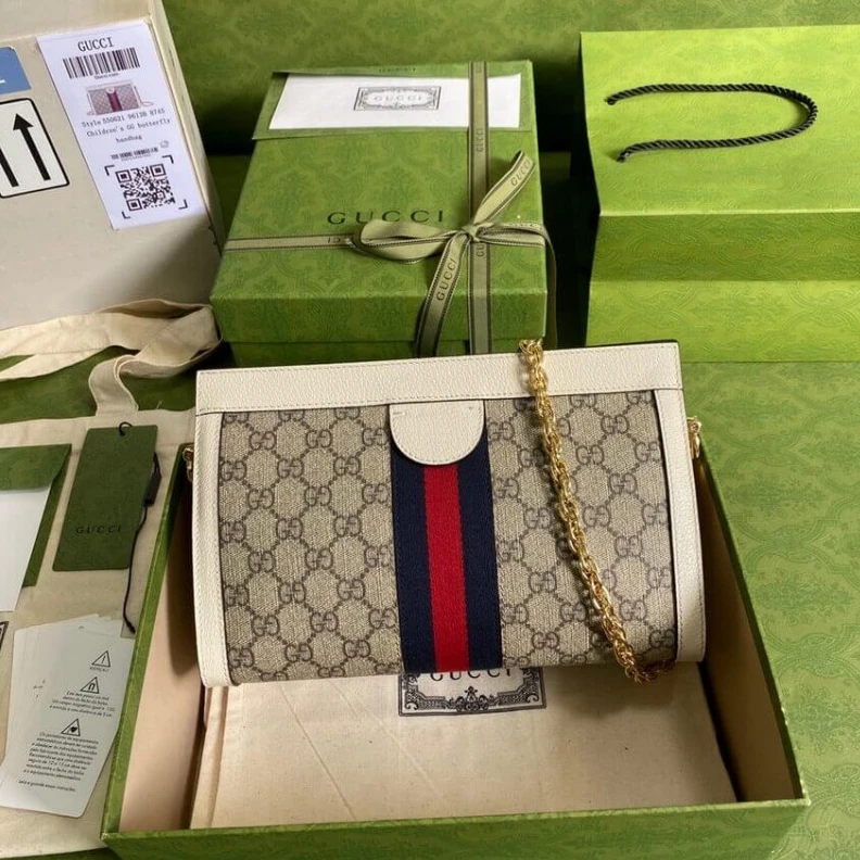 Replica bag Interior Gucci Ophidia GG Small Shoulder Bag White