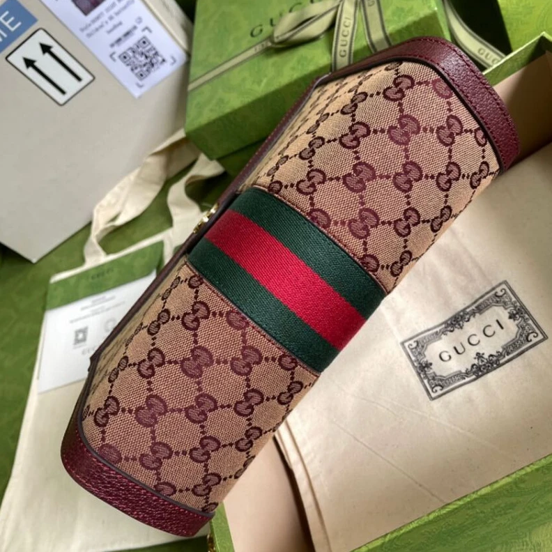 Top lv Green and Gucci Ophidia GG Small Shoulder Bag in Burgundy