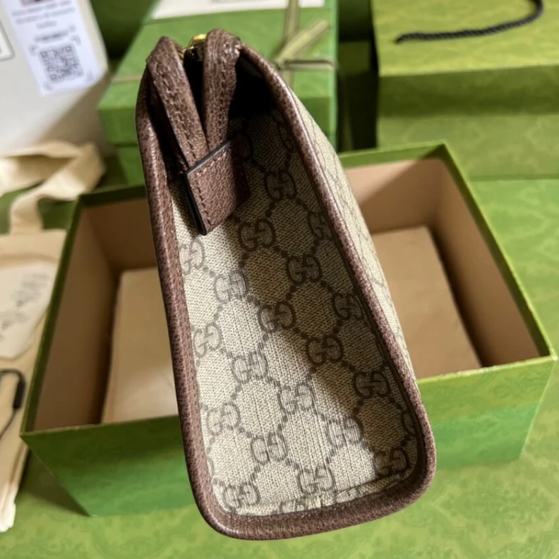 Kitlife ru Beige ebo Gucci Ophidia GG Toiletry Case Coffee