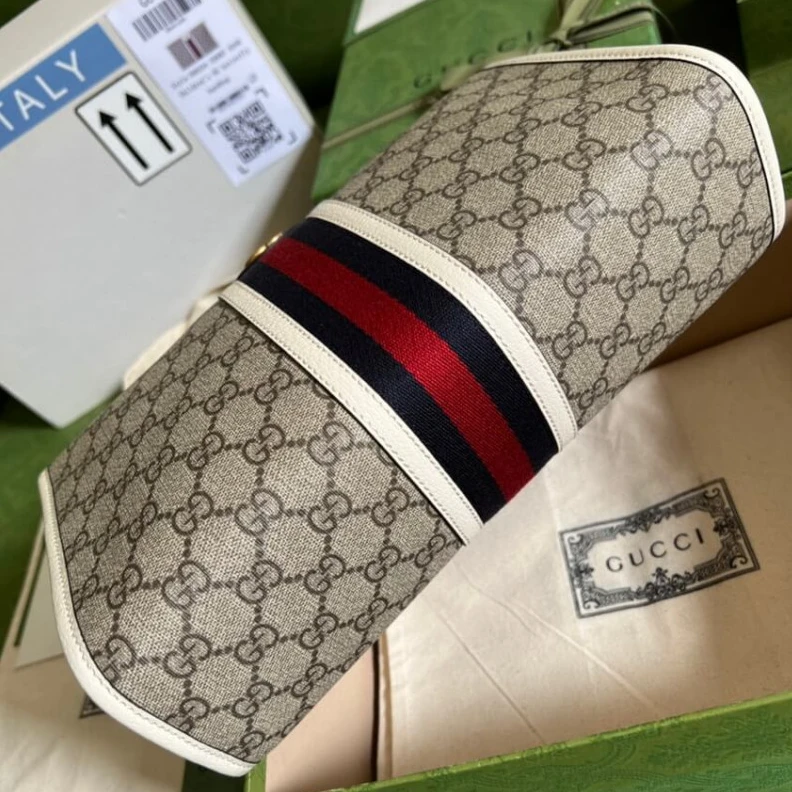 Lv belts replica White lea Gucci Ophidia GG Toiletry Case White