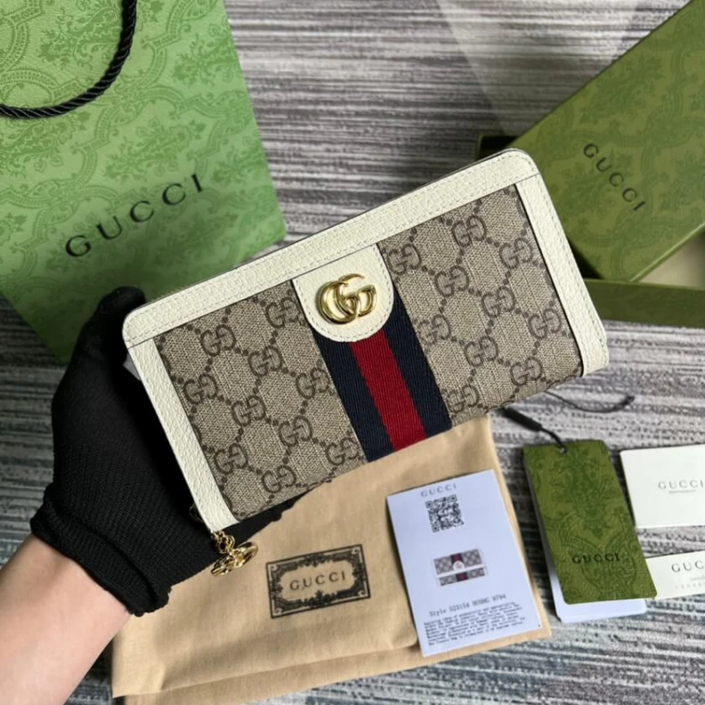 Replica bag Zip aroun Gucci Ophidia GG Zip Around Wallet