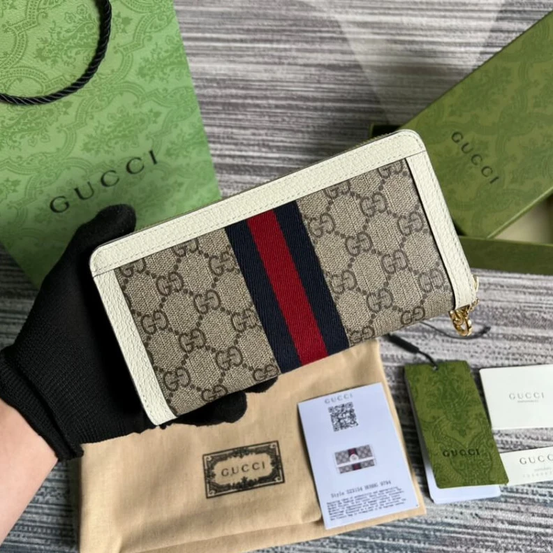 Replica bag Zip aroun Gucci Ophidia GG Zip Around Wallet