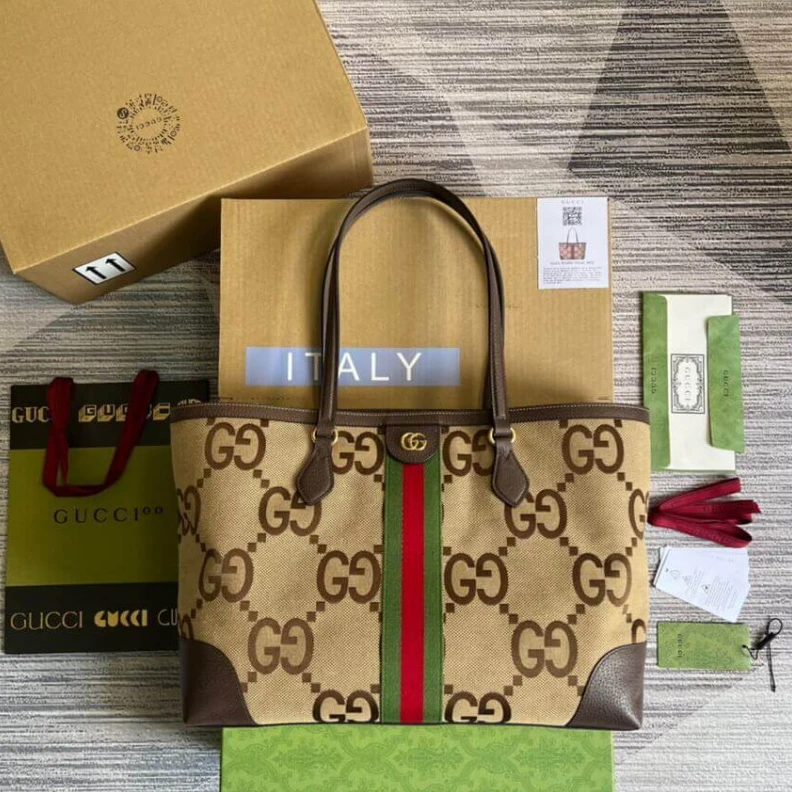 Replica bags lv Brown lea Gucci Ophidia Jumbo GG Medium Tote