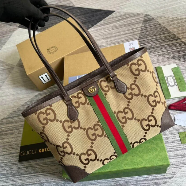 Replica bags lv Brown lea Gucci Ophidia Jumbo GG Medium Tote