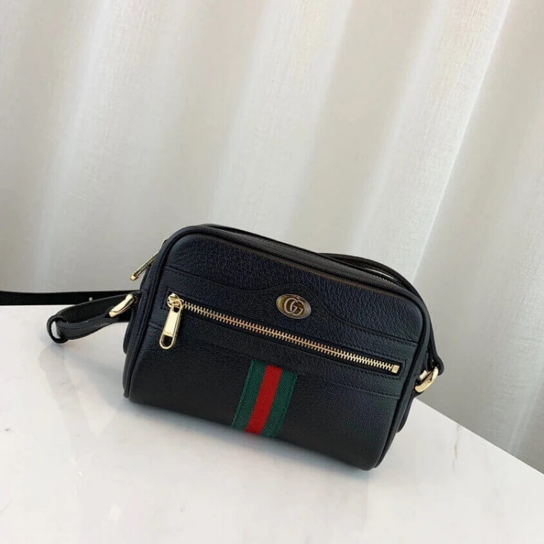 Replica bags Zipper cl Gucci Ophidia Leather Mini Bag Black