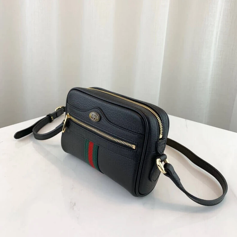 Replica bags Zipper cl Gucci Ophidia Leather Mini Bag Black