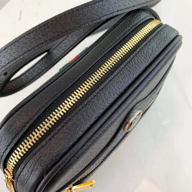 Replica bags Zipper cl Gucci Ophidia Leather Mini Bag Black