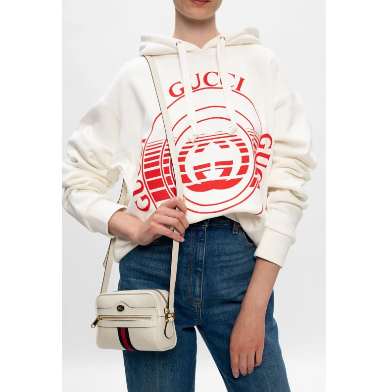 Replica bag Adjustabl Gucci Ophidia Leather Mini Bag White