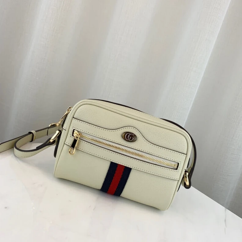 Replica bag Adjustabl Gucci Ophidia Leather Mini Bag White