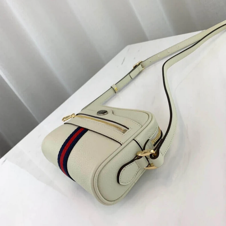 Replica bag Adjustabl Gucci Ophidia Leather Mini Bag White