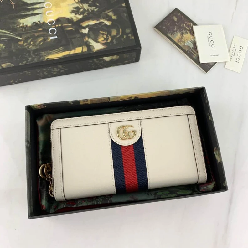 Top lv Zip aroun Gucci Ophidia Leather Zip Around Wallet